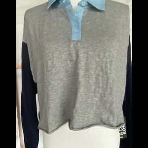 Long Sleeved and Collared Crop Top